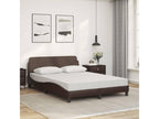 Lit avec matelas marron 140x200 cm similicuir FIPX11177