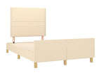Cadre de lit avec tête de lit Crème 120x200 cm Tissu TPYT23864