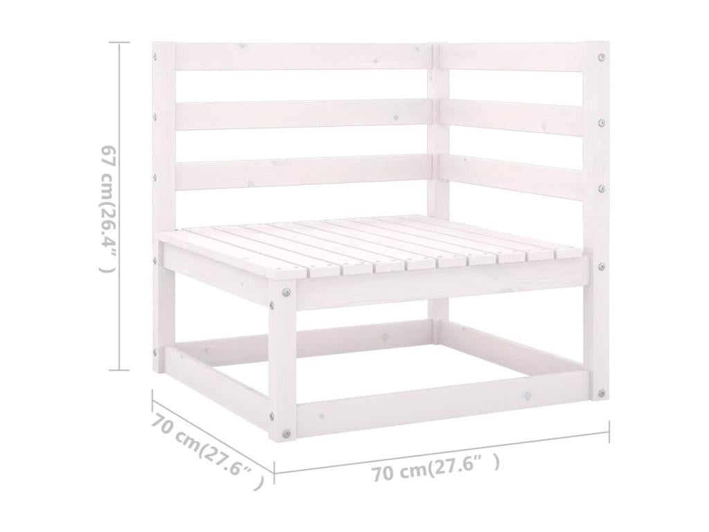 Salon de jardin 7 mcx avec coussins Bois de pin massif QCLW96027
