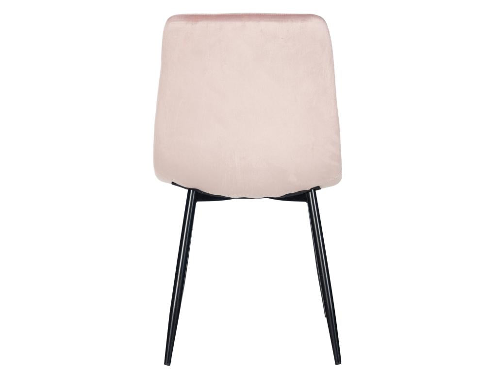 chaise salle à manger - Velours / Métal noir mat - Rose - Lumenao UDVW60441