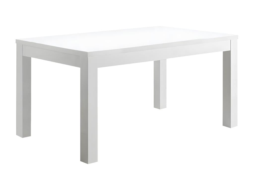 Zensova - Ensemble Séjour Complet Laqué Blanc Table 160cm Buffet Vitrine avec Leds KTHH22737