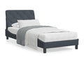 Lit avec matelas gris foncé 90x190 velours YSNX97348