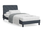Lit avec matelas gris foncé 90x190 velours YSNX97348