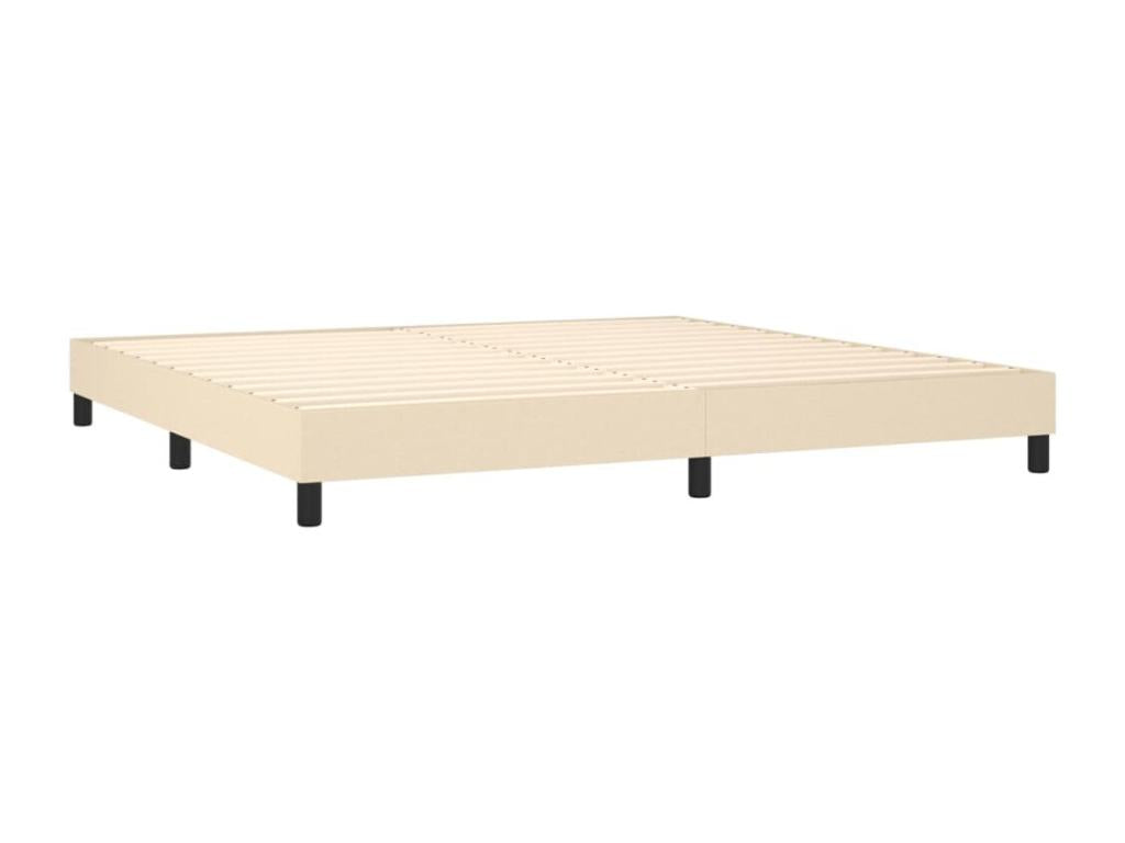 Lit à sommier tapissier avec matelas Crème 200x200 cm Tissu REKS48677