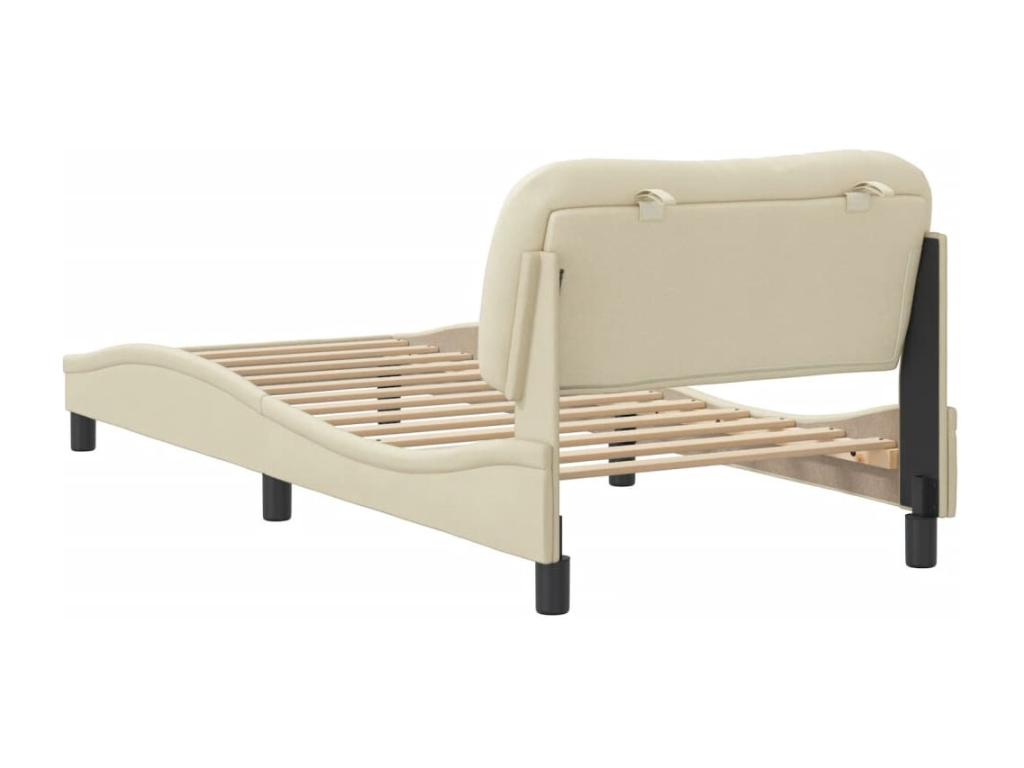Cadre de lit avec tête de lit Crème 80x200 cm Tissu XHDE26383