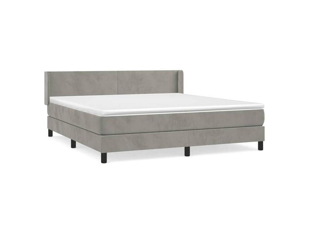 Sommier à Lumenao de lit et matelas Gris clair 160x200 Velours ZMJZ38609