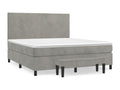 Lit à sommier tapissier et matelas Gris clair 180x200cm Velours YZBE48250