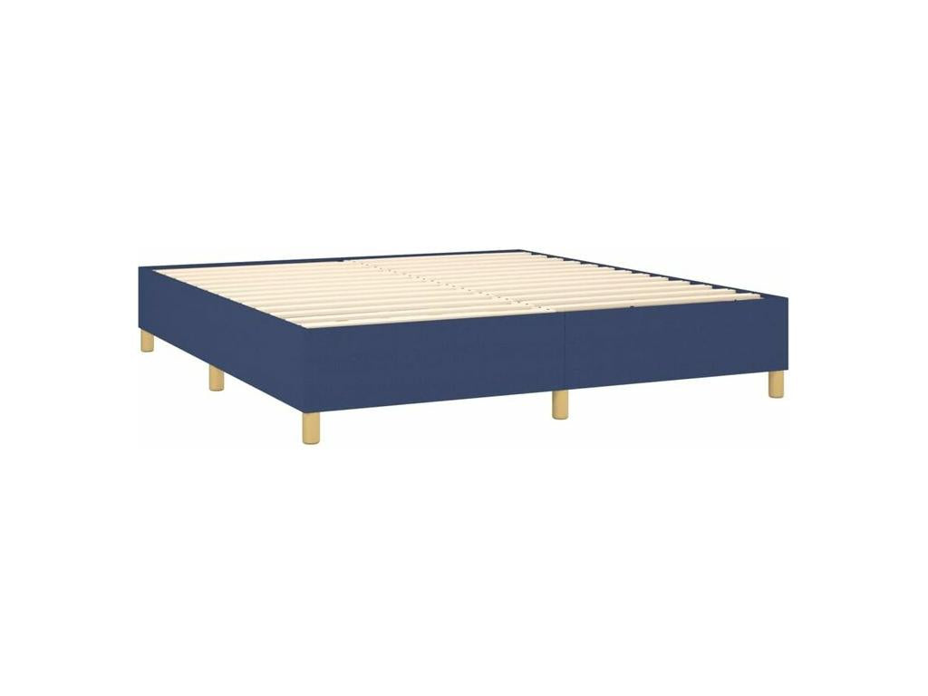 Sommier à Lumière de lit avec matelas Bleu 160x200 Tissu FCJC43610