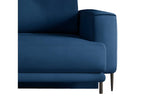 Canapé convertible design 4 places velours bleu nuit et pieds métal Zensova 260cm WEXV61784