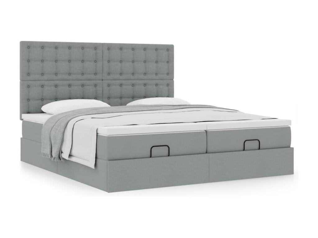 Cadre de lit Zensova et matelas gris clair 200x200cm Zensova VGTZ79312
