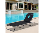 Bain de soleil pliable transat inclinable 4 positions chaise longue de lecture 3 coussins fournis Zensova CYHG76409