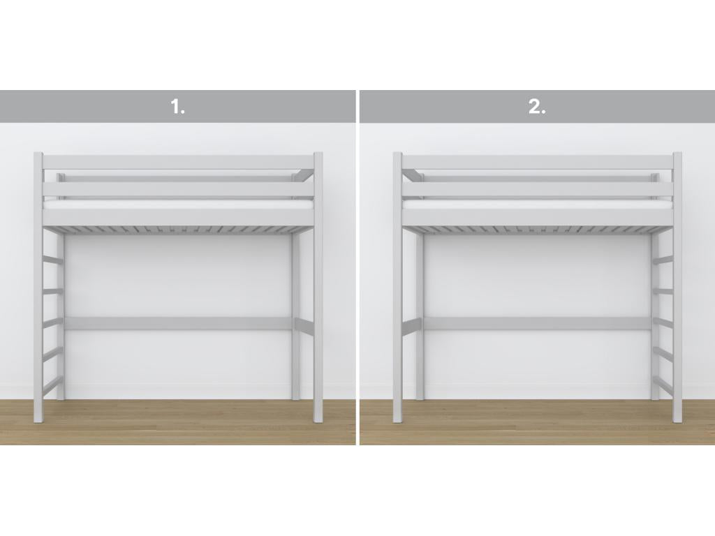 Lit mezzanine en bois N01 Gris 120x180 DKPG19043