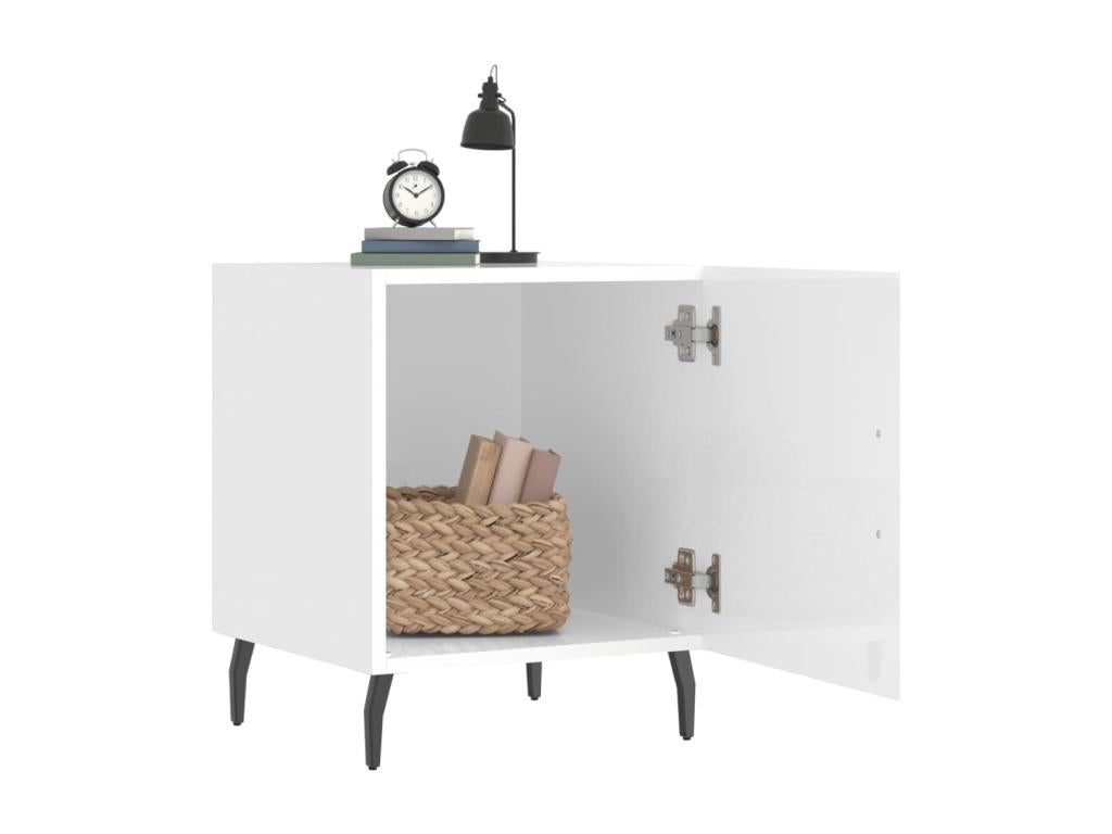 Tables de chevet 2 pcs blanc brillant 40x40x50 cm YXVS68898