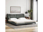 Lit avec matelas gris foncé 200x200 cm Zensova JOCQ27015