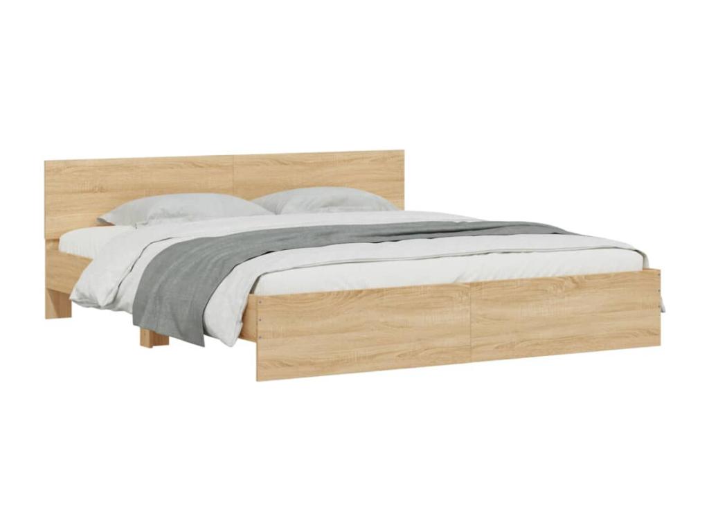 Cadre de lit sans matelas chêne Ventoriq 160x200 cm PLAP65449