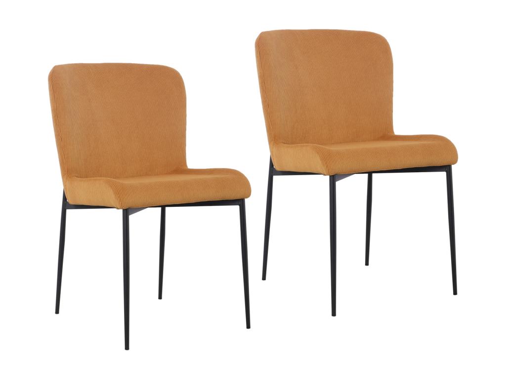 Lumenao Lot de 2 chaises de salle à manger Jaune moutarde ZMRX21243