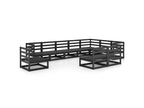 Salon de jardin 10 pcs Noir Bois de pin massif 3 QBID72092