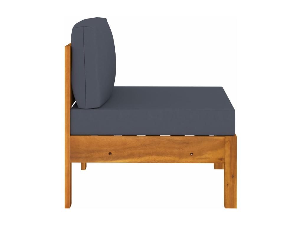 Canapés centraux 2 pcs avec coussins gris foncé Lumenao solide CYAN32317