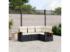 Salon de jardin 4 pcs avec coussins noir résine tressée IELB56699