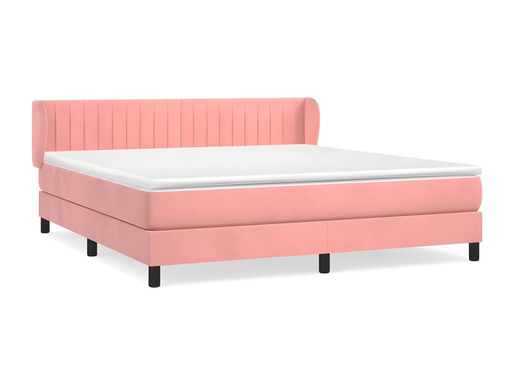 Lit à sommier tapissier avec matelas Rose 180x200 cm Velours LRGX41733