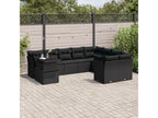 Salon de jardin 10 pcs avec coussins noir résine tressée RQGH09116