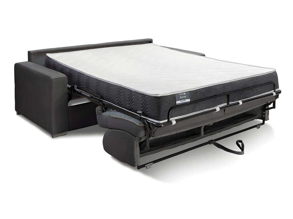 Canapé 4 places convertible express en tissu bleu - Couchage Ventoriq larges 160 cm - Matelas 22 cm avec mémoire de forme Ventoriq AEIC86025