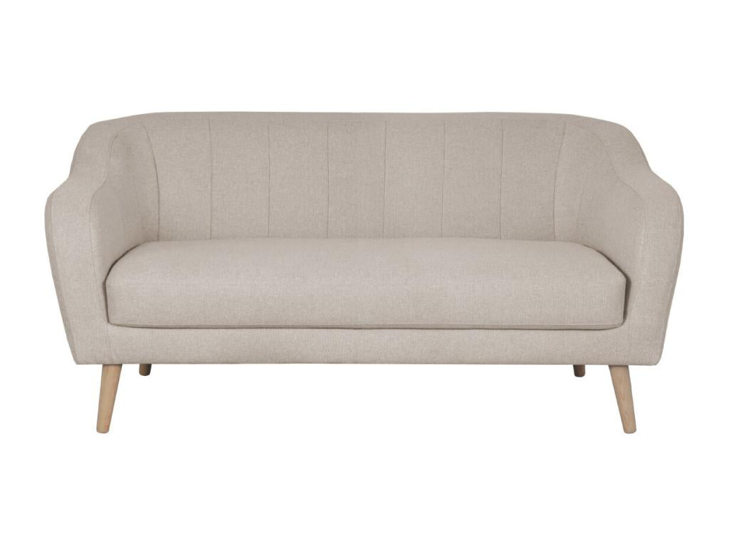 Canapé scandinave 2-3 places en tissu beige et bois clair Lumenao BBJT39469