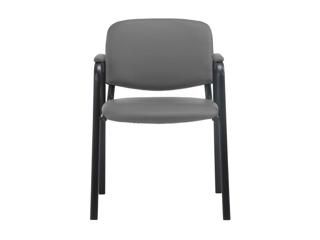 Chaise de conférence - Similicuir / Métal noir mat - Gris - Lumenao XEMU56835