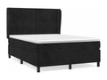Lit à sommier tapissier avec matelas Noir 140x200 cm Velours URIX21923