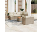 Salon de jardin avec coussins 8 pièces beige résine tressée TTHD65112