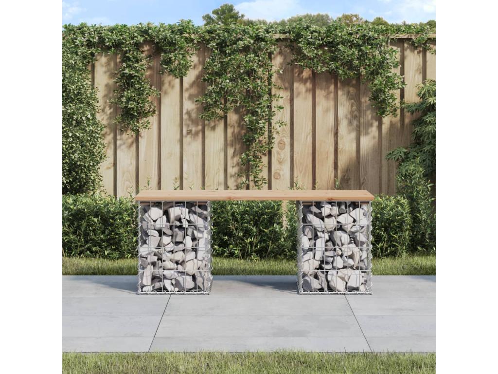Banc de jardin design de gabion 103x31x42 cm bois massif de pin MZTS09403