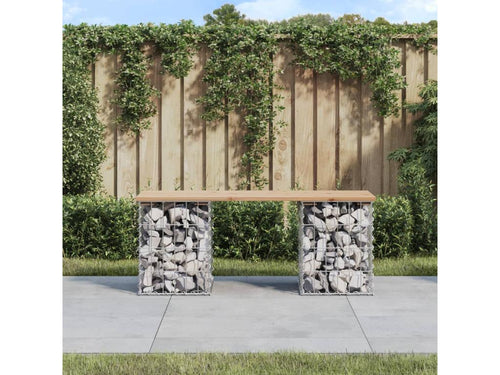 Banc de jardin design de gabion 103x31x42 cm bois massif de pin MZTS09403