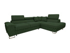 Canapé d'angle Lumenao 139 Vert Fonction de couchage Boîte de literie 270x202x71cm ELVR51948