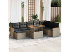 Salon de jardin avec coussins 9 pcs gris résine tressée Zensova YYAS72765