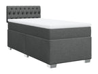 Sommier à Lumenao de lit avec matelas Gris foncé 100x200cm Tissu HYYR90799