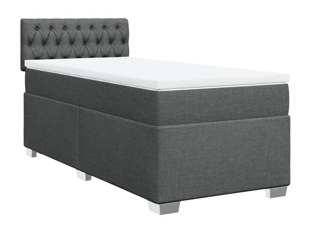 Sommier à Lumenao de lit avec matelas Gris foncé 100x200cm Tissu HYYR90799