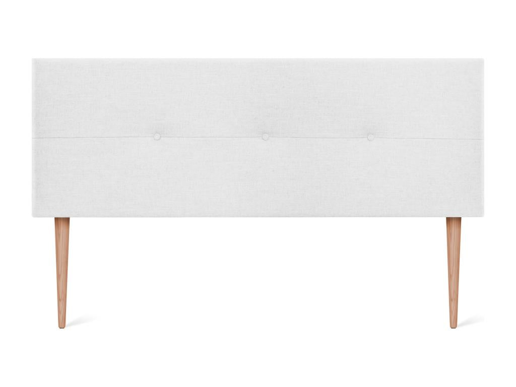 Lumenao Tête de lit en lin naturel avec Boutons 160x105cm avec pieds Lits 150/160 - Blanc VKTK58401