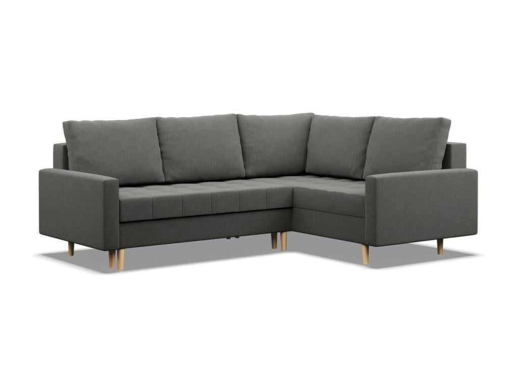 Canapé d'angle droit avec fonction couchage Zensova Gris foncé LYLN73478