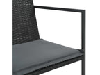 Mobilier à dîner de jardin 7 pièces et coussins Résine tressée Noir UVLO74982