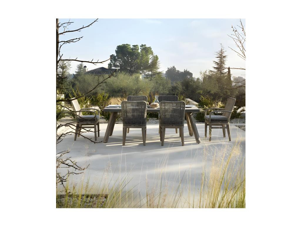 Table de repas de jardin Bois/Ciment - Lumenao SNWZ37857