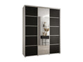 ARMOIRE Lumenao 5 À PORTES COULISSANTES 235.2/170/45 3 portes Blanc/Noir/Argent  TADZ60112