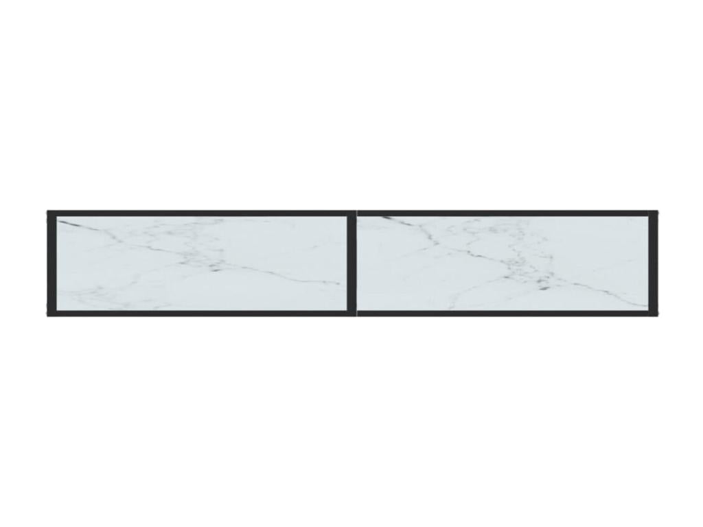 Table console Marbre blanc 200x35x75,5 cm Verre trempé OKVC13930