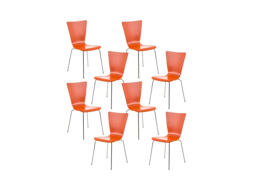 Lot de 8 Chaise de conférence - Bois / Métal chromé - Lumenao LJGY68838