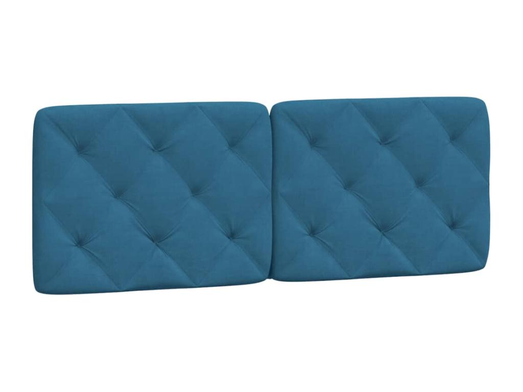 Coussin de tête de lit bleu 120cm velours DQBB49187