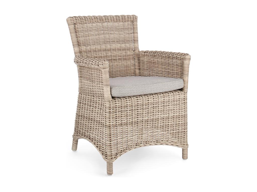 Fauteuil de jardin tressages fibres synthétiques beige Lumenao ZPLD08121