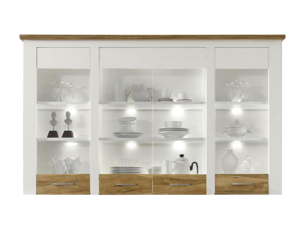 Meuble haut pour buffet - Mélaminé - Blanc-Naturel - 207 - 125 - 36 cm BFBX85485