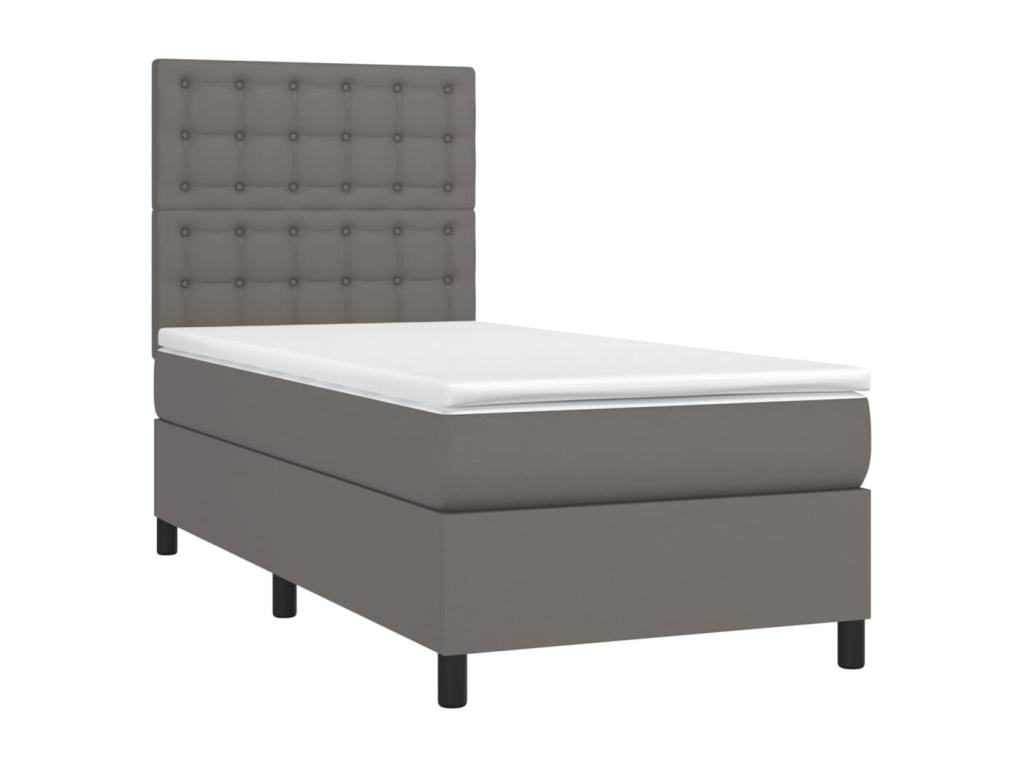 Zensova à Zensova de lit avec matelas Gris 90x190 Similicuir AETG52132