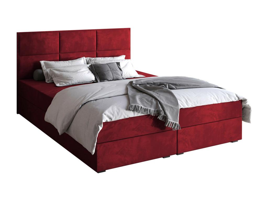 Lit continental Zensova 103 Double Continental Rouge 160x200 Tapisserie 160x209cm VTKT72353