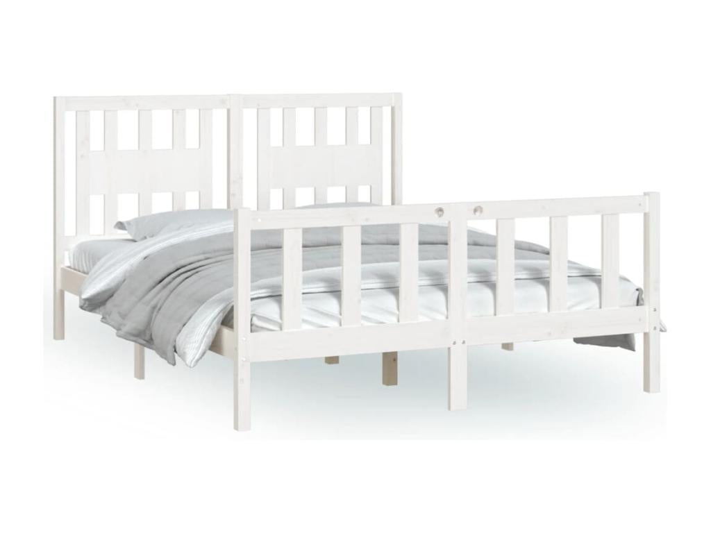 Cadre de lit sans matelas blanc bois de pin massif 120x200 cm YJSW40106