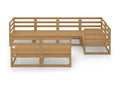 Salon de jardin 7 pcs marron miel bois de pin massif FUWV30225